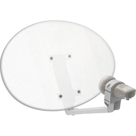 Metronic – Antenne parabolique acier elliptique – Double polarité – Design discret pour extérieur – Protection contre signaux parasites