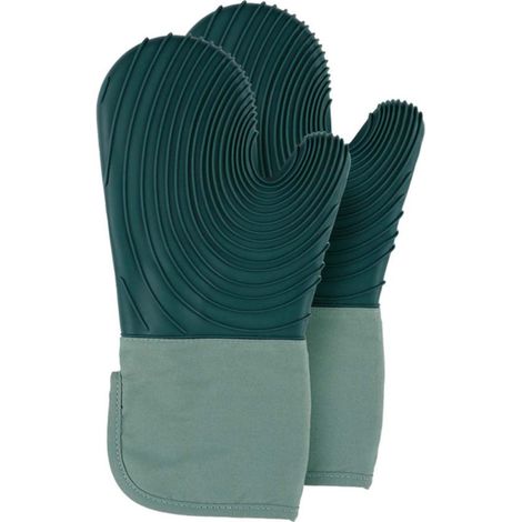 Gants de cuisine - Gants de cuisine - Maniques - Gants de four - Gants en silicone - Gants résistants à la chaleur - Gants de pâtisserie - Vert (1/5)
