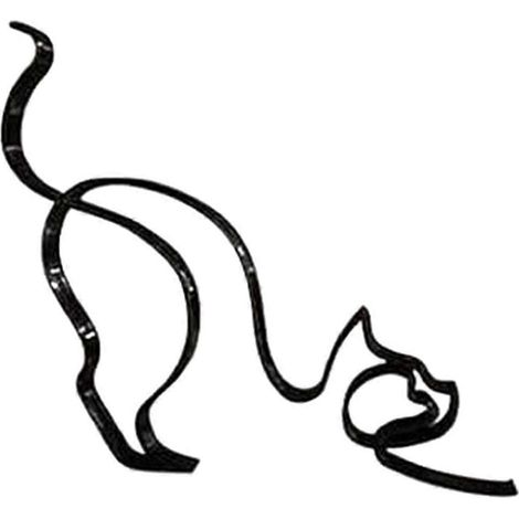Sculpture minimaliste de chat, statue créative pour la décoration murale de votre chambre. (1/5)