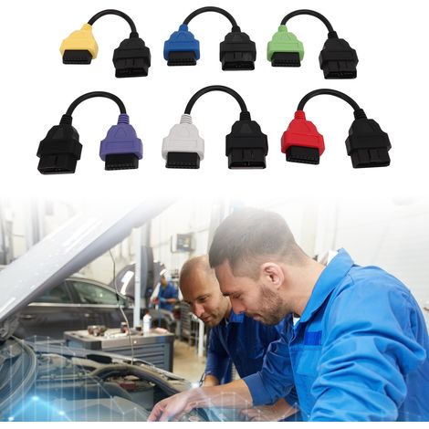 OBD2-Adapter-Diagnosekabel für Motorsteuergeräte (6er-Set) für Fiat (Referenz: Sechsfarbiges Kabel) (1/5)