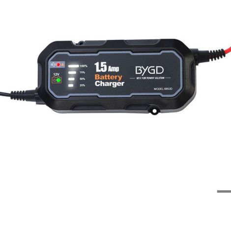 1 Chargeur de batterie, automatique intelligent 12 V, 1.5A, mainteneur pour moto, voiture (1/4)