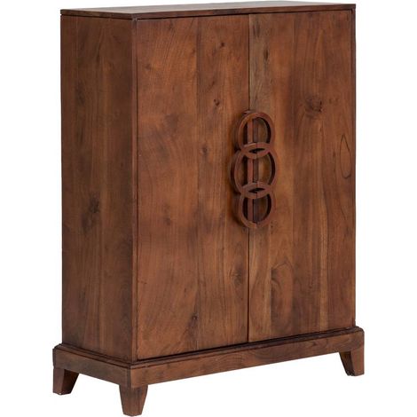 Made In Meubles – Buffet en bois d'acacia Quilla – Dimensions 106x80x33 cm – Poignées en anneaux – Design élégant et fonctionnel (1/5)