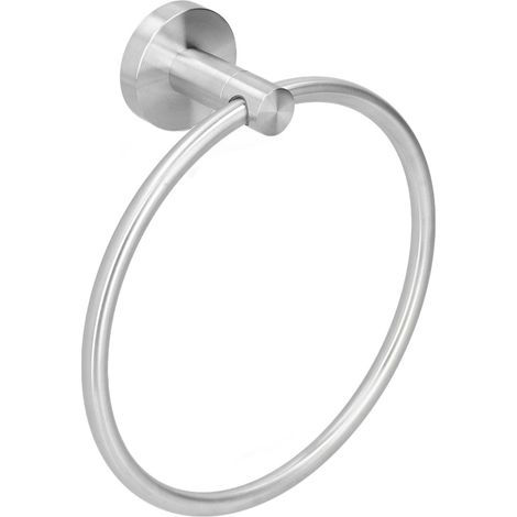 Porte-serviettes mural circulaire moderne en acier inoxydable pour salle de bain (1/5)