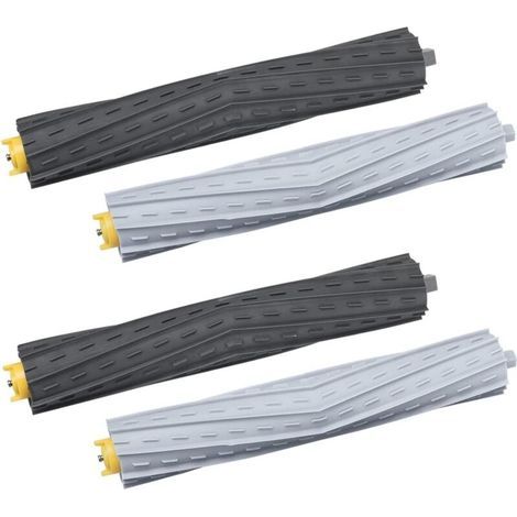 2 Gummibürsten-Sets für iRobot 800 & 900 Serien-Saugroboter, Ersatzwalzenbürsten für Roomba 850 860 861 866 870 880 890 960 980 (1/4)