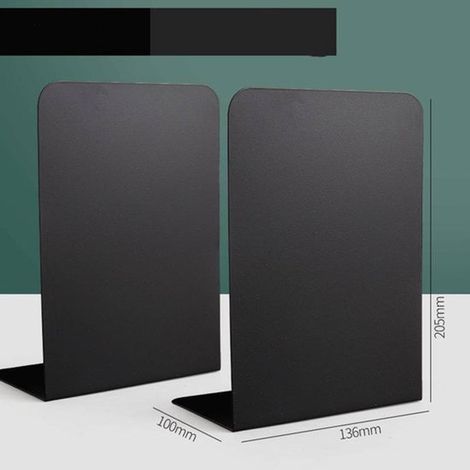 Buchstützen – Halterungen für Bücher – Bücher ordnen – Schweres Metall – 20,3 cm hoch – Metalloberfläche
