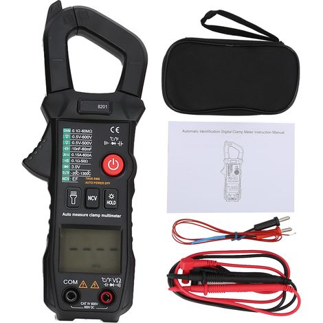 Pince ampèremétrique ET8201 600A 600V AC/DC, multimètre intelligent à identification automatique haute précision (1/5)