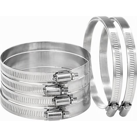 Collier de serrage en acier inoxydable 304, droit tout en acier, 46-70 mm, pour tuyau d'eau et atelier (1/4)