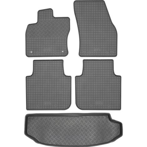 Skoda Kodiaq SUV a partir de 2017 SET - Alfombrillas de goma para coche + alfombrilla para maletero