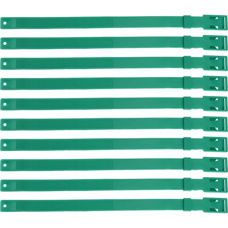 Set mit 10 Ziegenhalsbändern – PU – 58 cm – verstellbar – grün – für Rinder/Pferde/Schafe