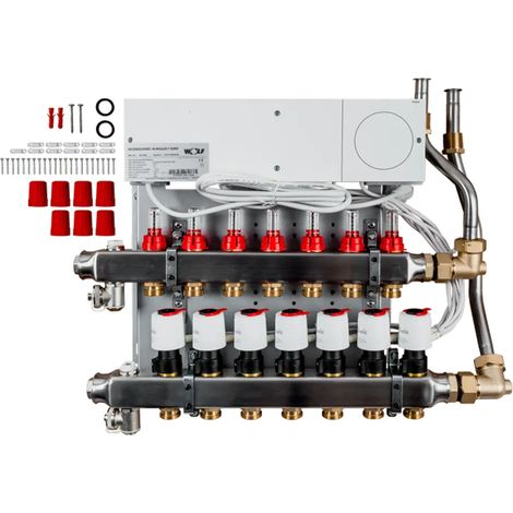 Wolf Collettore di riscaldamento con regolatore CUC 7 circuiti di riscaldamento, UF-Control 230V, 2072447