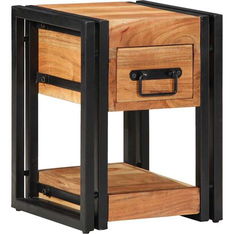 Cabinet de chevet，Table de chevet，Table de nuit Marron 30 x 30 x 40 cm Bois d'acacia massif CFW742085 (1/5)