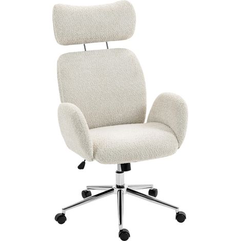 Sedia da ufficio ergonomica grigio chiaro con poggiatesta regolabile (1/4)