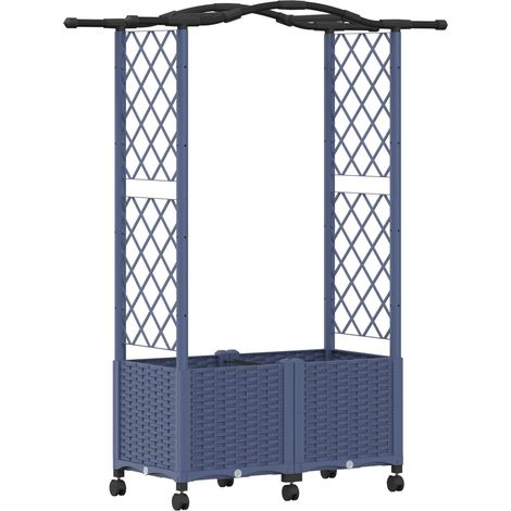Hochbeet mit Rankgitter und Dach Grau 125 x 40 x 144 cm PP vidaXL (1/5)