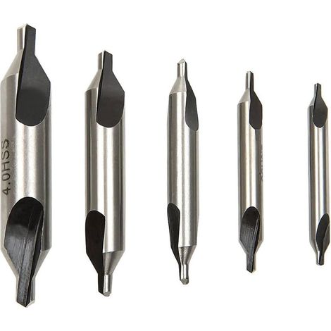 Foret À Fraiser - Acier Rapide - Angle 60° - Pour Centrage Précis Sur Métaux Et Plastiques - Lot De 5 (1/5)