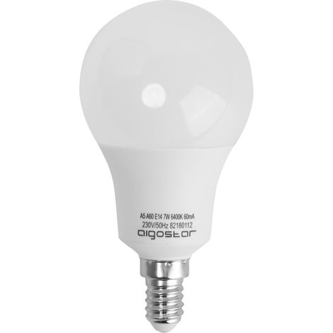 Lampadina Led E14 A60 a bulbo 8W Bianco freddo 6400K Aigostar (1/3)
