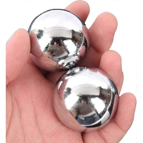 Boules de Baoding, lot de 2 boules métalliques pour la méditation et les exercices des mains. Outil d'exercice pour adultes (hommes et femmes), usage quotidien, voyage, maison ou bureau. (1/5)