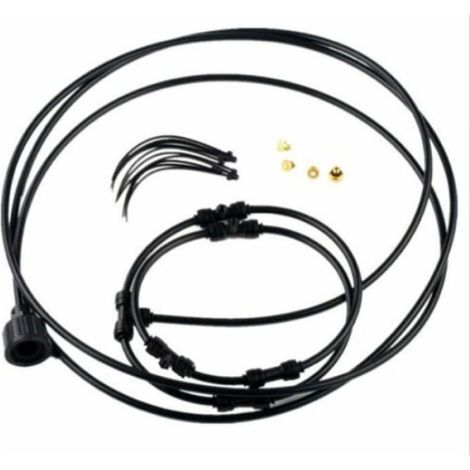 Anneau de brumisation - Vvikizy - Kit de brumisation basse pression pour l'extérieur - Noir - 3 mètres - 120g - Laiton (1/4)
