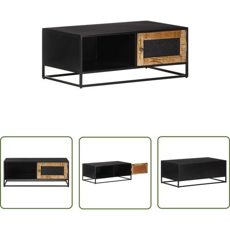 Table basse 90x50x35 Bois de manguier brut (1/5)