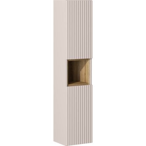 Hochschrank mit Regaleinsatz, Beige und Eiche, NEWPORT-56-CASHMERE (1/5)