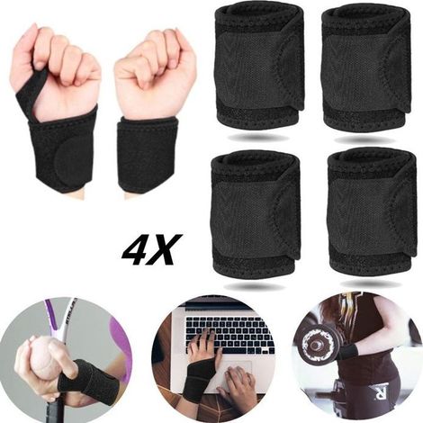 Lot de 4 bandages de poignet, supports de poignet de protection pour le sport offrant un soutien de la main, pour le sport (1/5)