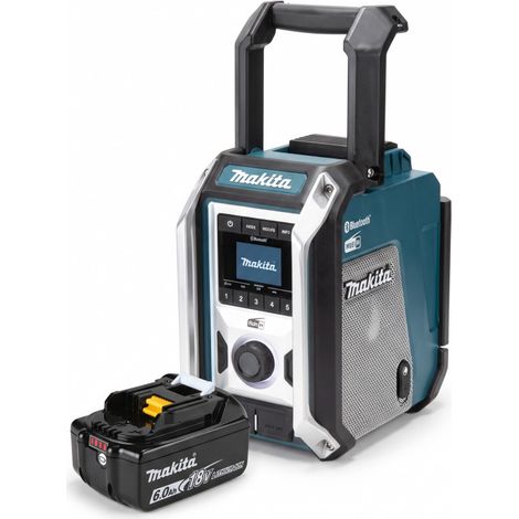 Makita DMR115G1 – Radio de chantier 25 W Bluetooth®, DAB/DAB+, FM + Batterie 18 V 6,0 Ah BL1860B