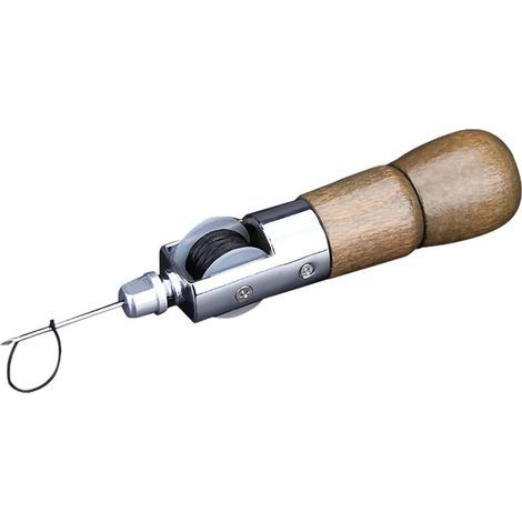 Machine à coudre en cuir - Manuel de bricolage - Vache à la main - Outil pour toile en cuir - Outil de couture - Avec bobine de fil, aiguille, poinçon de trou, clé à molette. (1/5)