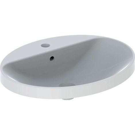 Lavabo à encastrer VariForm oval 600x480mm avec trou pour robinetavec trop plein blanc KT