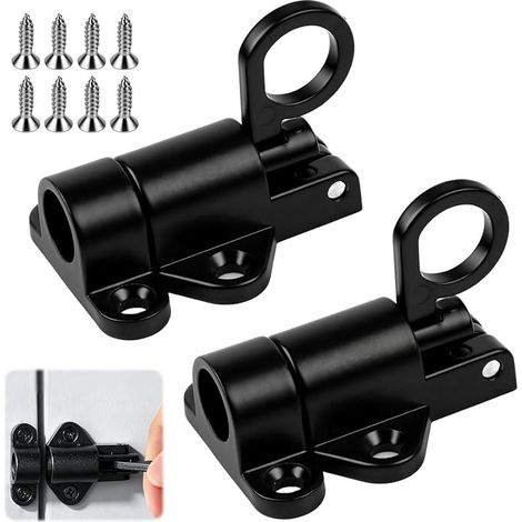 Verrous Automatiques à Ressort, Loquet Coulissant pour Porte, Serrure à Boulon pour Portail Jardin Fenêtre Armoire Cage Animaux, Vis