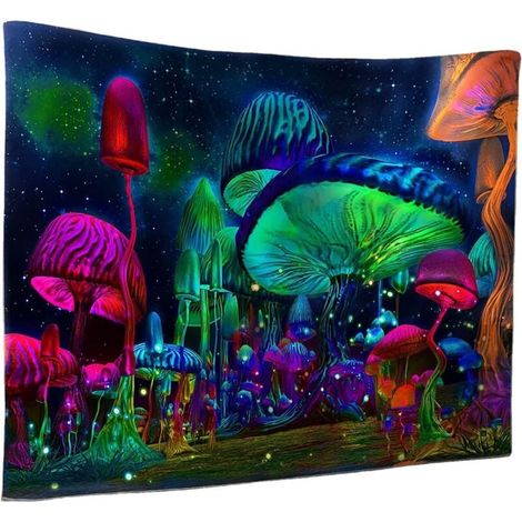 Tapisserie Murale champignons Tenture Murale Hippie Psychédélique (1/4)