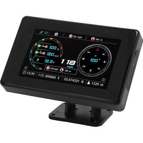 Affichage tête haute (HUD) pour voiture, signal GPS, compteur de vitesse, avertissement de survitesse, mesure du kilométrage, alarme d'altitude, surveillance de la tension (1/5)