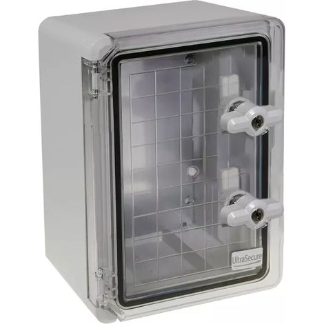 Coffret mural haute-résistance boîtier 350 x 250 x 150 - Porte transparente / Serrure clé / Plaque montage / IP65 / ABS (1/5)