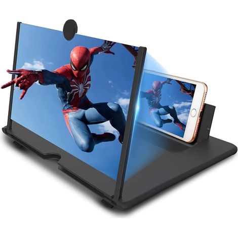 18 Pouces Amplificateur ecran Telephone Portable, HD Loupe Telephone Portable, adaptée à Tous Les Smartphones, pour Regarder des Films et des vidéos, Pliable (1/5)