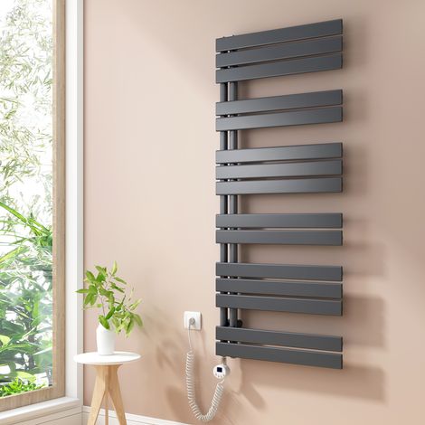 Heilmetz Radiadores Toalleros Eléctricos Unilateral Secatoallas Con Barra Calefactora Eléctrica 140x60cm 800W Antracita (1/5)
