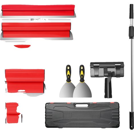Gipskarton Glättklingen Set, Ergonomischer Griff, Vielseitige Größen, Rot (1/2)