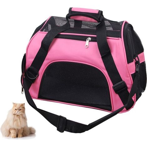 Sac de transport - KITYTETY - 47 x 30 x 23 cm - Rose - Toile étanche - Plaque dure amovible (1/5)