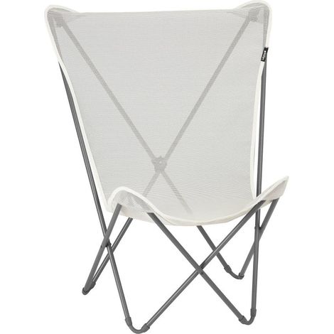 Fauteuil Papillon Pliant Pop UP - Toile Batyline Résistante et Amovible - Chaise Extérieure, Terrasse, Salon et Jardin 1 Position - Tout Confort, Fabriqué en France - Beige SEIGLE (1/5)