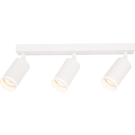 Moderne Deckenleuchte, weißer Streifen, bewegliche Strahler, 3xGU10 10W PIPE Milagro