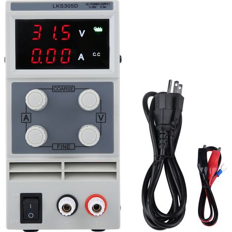 Alimentation DC réglable LODESTAR 30V 5A avec affichage numérique tension courant LKS305D, prise US 110V AC, bloc d'alimentation variable de laboratoire (1/5)