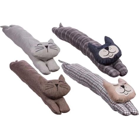 1 Pezzo Paraspifferi in Stoffa Forma di Gatto 85 cm 4 Modelli 2 Colori
