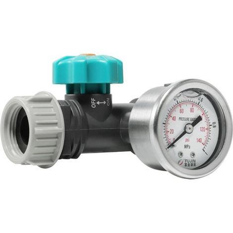 Válvula reguladora de presión de agua ajustable G3/4 de pulgada con manómetro para riego de invernaderos y jardines