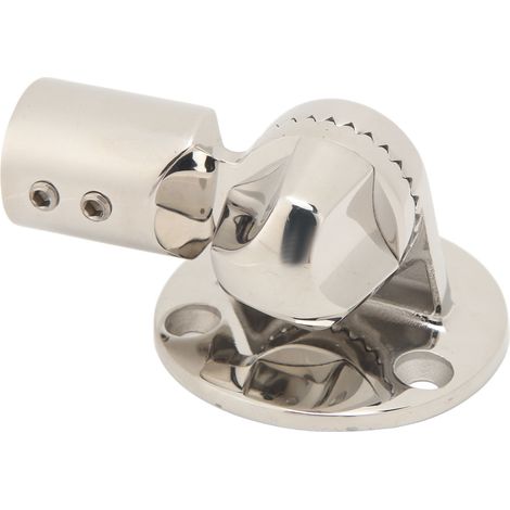 Support de montage d'antenne bateau en acier inoxydable, rotatif 180°, collier de rail à cliquet ajustable pour marine, yacht, navire, camping-car (1/5)