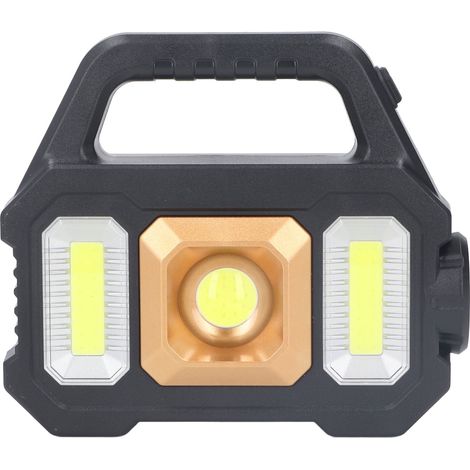 Projecteur LED portatif rechargeable par USB avec éclairage frontal et latéral COB 2400 lm, éclairage solaire (1/5)
