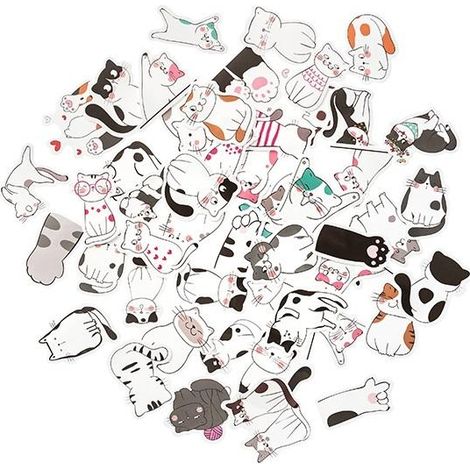 Vinyl-Aufkleber Katzen 4-5 cm 50 Stück