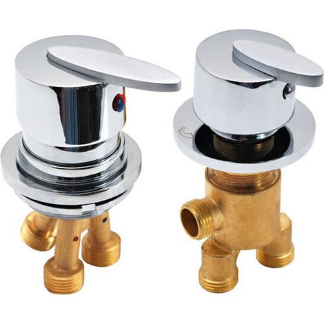 Robinet Baignoire Robinets De Douche Split Deux Pièces Robinet D'eau Chaude Et Froide Ou Déviateur De Voie Mélangeur (1/4)
