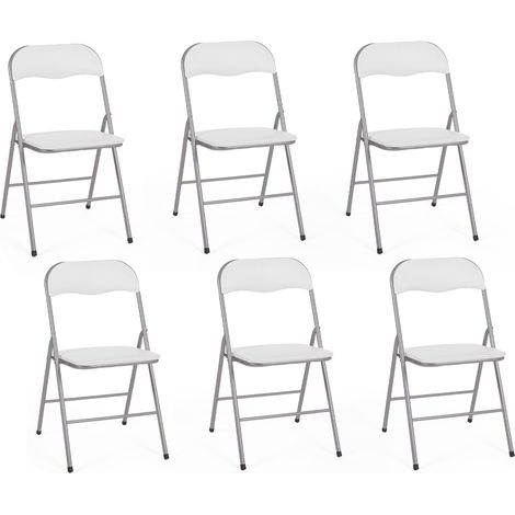 Set di 4 sedie pieghevoli in PU bianco KITY (1/5)