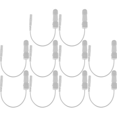 Lot de 10 câbles de connexion pour électrodes auriculaires de 2 mm pour appareil de massage TENS numérique (1/5)