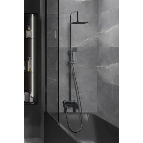 Columna de Baño y Ducha Wind Blu SQ con monomando, Rociador ABS de 22,5x22,5 cm. (1/3)