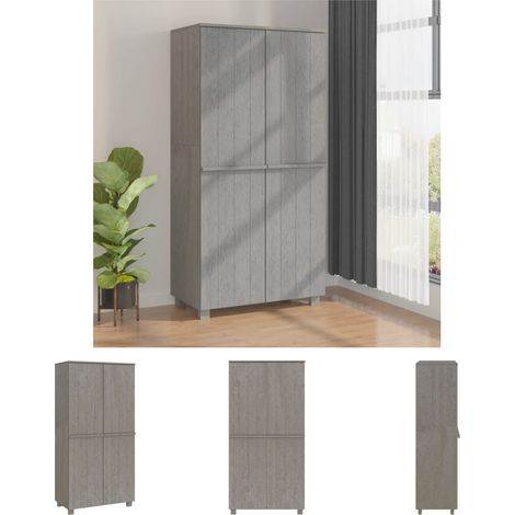 Kleiderschrank HAMAR - vidaXL Kleiderschrank HAMAR Hellgrau 89x50x180 cm Massivholz Kiefer - Kleiderschrank Hellgrau (1/5)