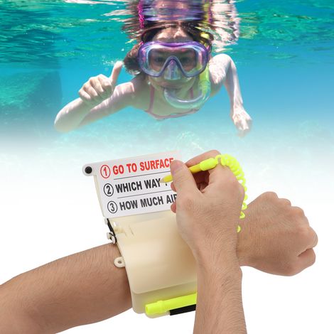 Ardoise de plongée lumineuse avec crayon et bracelet - Outil de communication sous-marine UW‑193TD pour plongeurs (1/5)