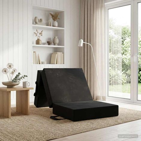 vidaXL Sofá Cama Plegable 90 x 63 x 45 cm Negro (1/5)